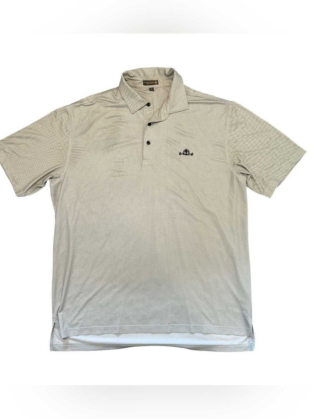 Peter Millar Summer Comfort Polo Shirt Men’s XL White Black Dot Golf Performance